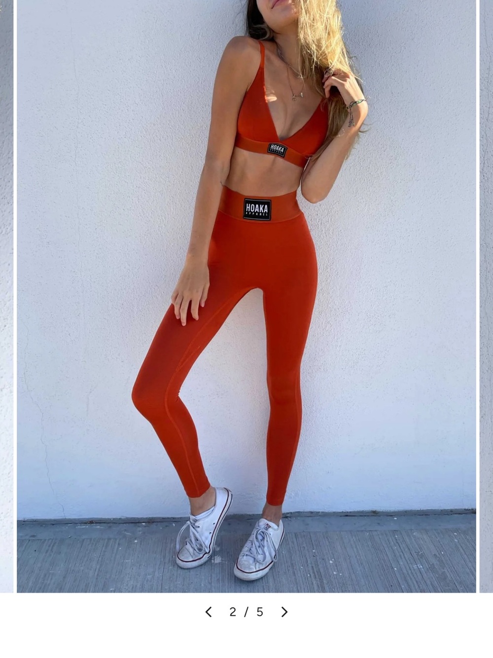 HOAKA Rust High-Rise Leggings with Matching Bralette